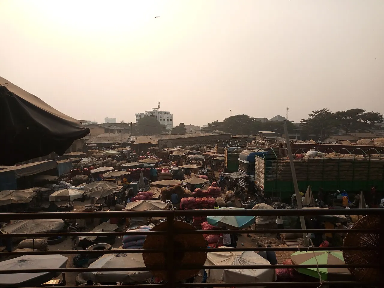 Vue panoramique du marché Dantokpa à Cotonou, voyage Bénin Afrique de l'Ouest